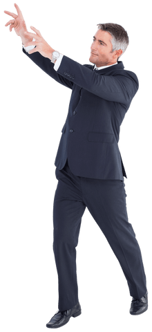 Transparent Businessman Posing with Confident Gesture