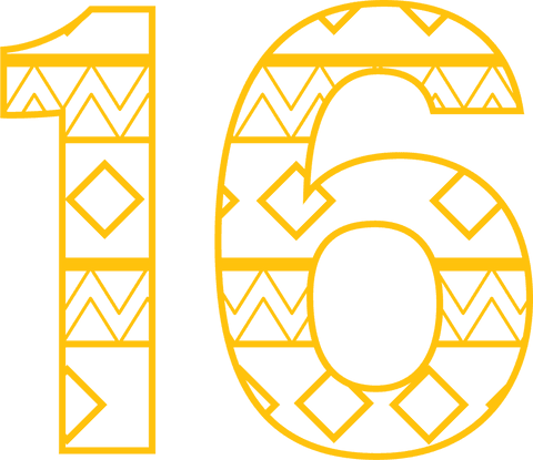 Yellow Number 16 with Geometric Pattern Transparent Background - Download Free Stock Videos Pikwizard.com