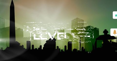 Digital Interface Concept with Urban Cityscape