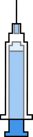 Minimalist medical syringe icon with needle durable and transparent