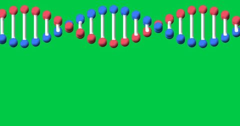 Dna helix spinning with green background for science themes