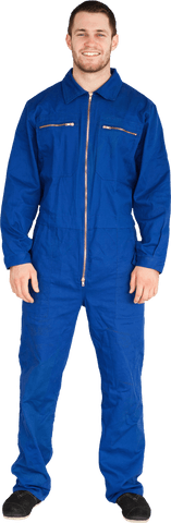 Young Mechanic Wearing Blue Boiler Suit Transparent Background - Download Free Stock Videos Pikwizard.com