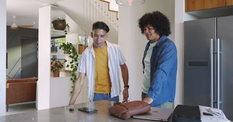 Casual gathering of friends in modern home interior