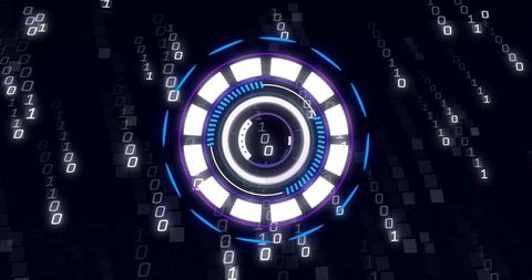 Futuristic Digital Interface with Binary Data Code and Scanning - Download Free Stock Images Pikwizard.com