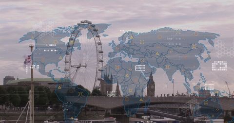 global data interpretation over london cityscape - Download Free Stock Images Pikwizard.com