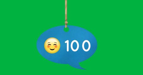 Floating emoji speech bubble with rapidly increasing count