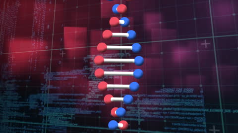 Digital Data Integrating with DNA Strand Animation Concept