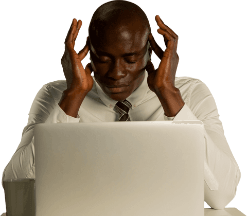 transparent background of stressed man using laptop at work - Download Free Stock Videos Pikwizard.com