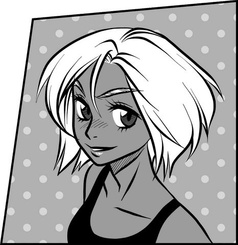 Comic art smiling woman vintage style transparent background