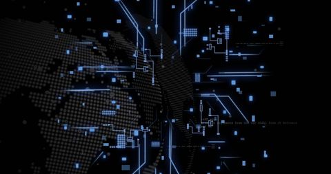 Futuristic Digital Circuit with Global Data Connections - Download Free Stock Images Pikwizard.com