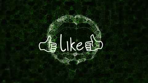 Digital Brain Social Media Animation with Like Icon