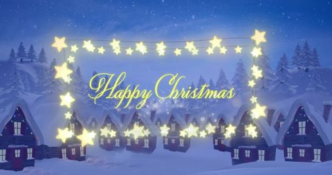 Christmas Greeting with Illuminated Winter Wonderland