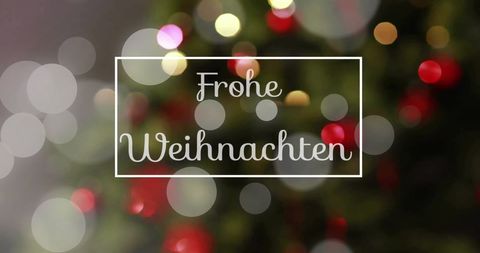 Frohe Weihnachten with Festive Decorations and Lights