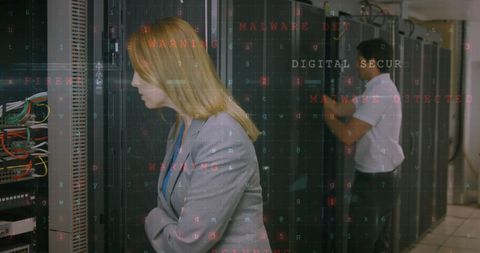 Digital Threat Analysis with IT Professionals in Data Center - Download Free Stock Images Pikwizard.com