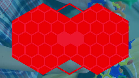 Student Building Colorful Geometric Structures