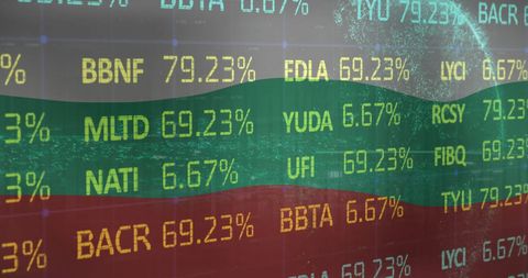 Financial Data on Bulgarian Flag Context Digital Interface - Download Free Stock Images Pikwizard.com