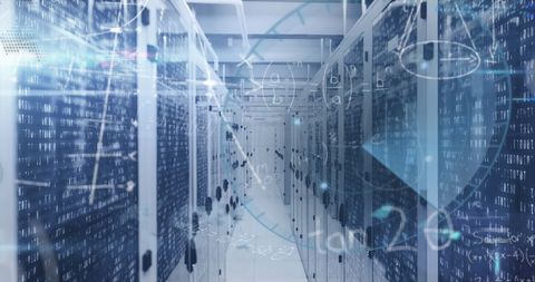 Global Data Processing Concept in Modern Server Room - Download Free Stock Images Pikwizard.com