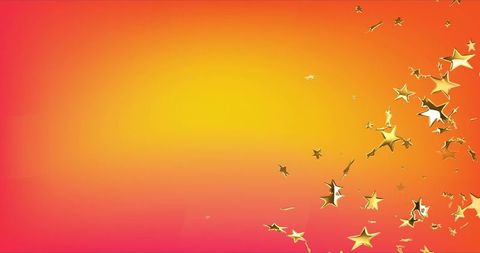 Scattering Metallic Gold Stars on Vibrant Gradient Background