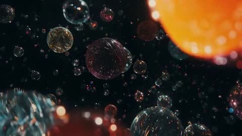Mesmerizing Cosmic Orbs Floating in Futuristic Animation