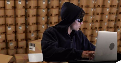 hacker infiltrating global shipping system from warehouse - Download Free Stock Images Pikwizard.com