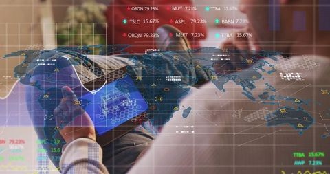 Man in Office Lounge Analyzing Global Stock Data with Tablet - Download Free Stock Images Pikwizard.com