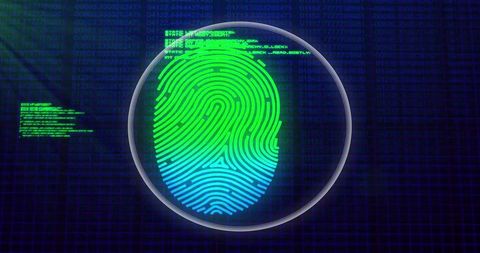 Biometric Fingerprint with Data Overlay for Cybersecurity - Download Free Stock Images Pikwizard.com