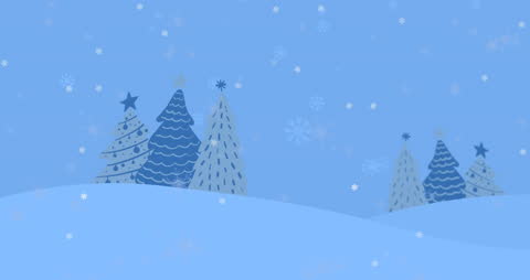 Animated Winter Wonderland with Falling Snowflakes