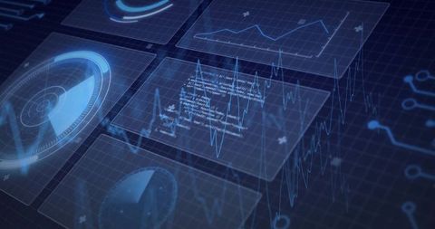 Futuristic holographic data interface and visualization