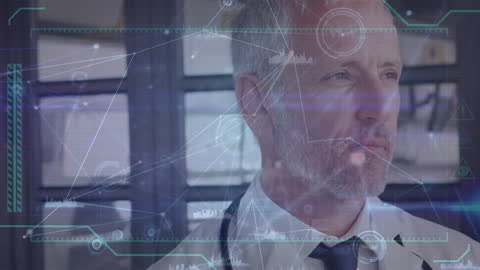 Innovative Technology in Medicine, Doctor Pondering Data Networks