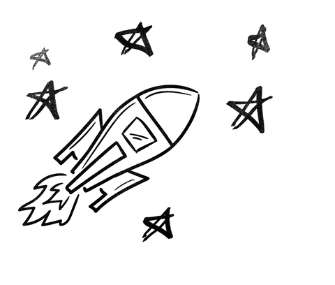 hand drawn rocket with stars on transparent background - Download Free Stock Videos Pikwizard.com