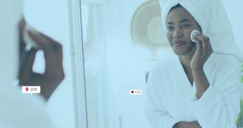 Young Woman Practicing Morning Skincare Routine