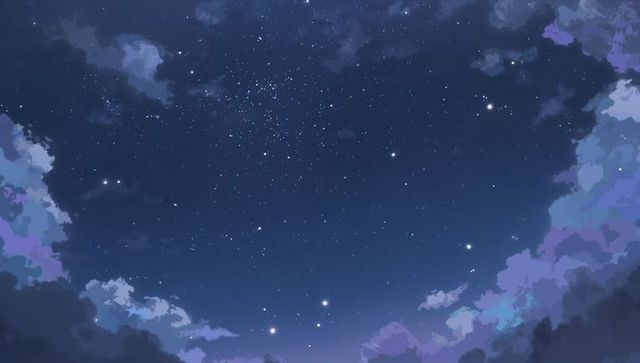 Dreamlike Starry Night Sky Featuring Milky Way Band, Lavender Clouds and Horizon Glow