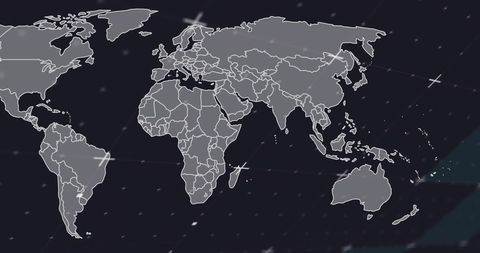 Futuristic Global Map with Data Connections on Dark Background - Download Free Stock Images Pikwizard.com
