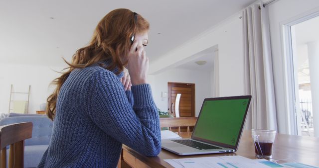 Woman Working from Home on Laptop - Download Free Stock Images Pikwizard.com