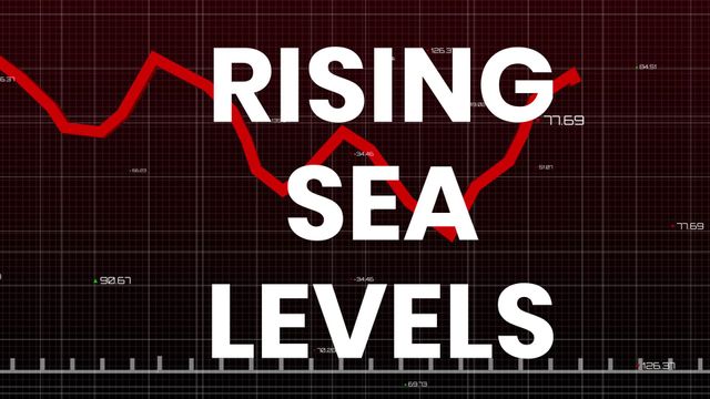 This illustration unites concepts of finance and environmental issues by depicting rising sea levels on a financial graph. The symbolism highlights the economic impact of global warming and climate change. Suitable for articles, presentations, or reports on sustainability, economic planning, and environmental policy.