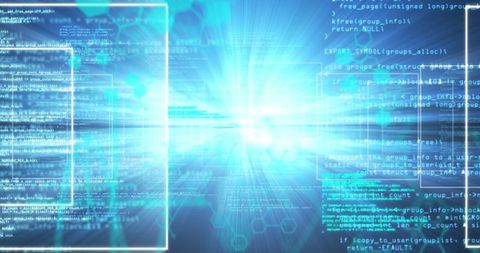 Futuristic Digital Interface with Data Streams and Code Visuals - Download Free Stock Images Pikwizard.com