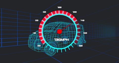 3D Car Model with Digital Speedometer - Download Free Stock Images Pikwizard.com