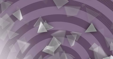 Vibrant geometric triangles over purple spiral