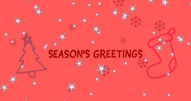 Festive Season's Greetings with Snowflakes and Christmas Icons - Download Free Stock Images Pikwizard.com