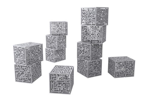labyrinth design cubes on transparent background for puzzle concepts - Download Free Stock Videos Pikwizard.com
