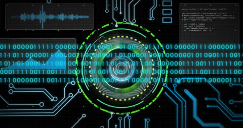 Binary Code and Circuit Board Technology Concept