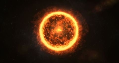 Fiery Sun with Solar Activity Sparks in Deep Space - Download Free Stock Images Pikwizard.com