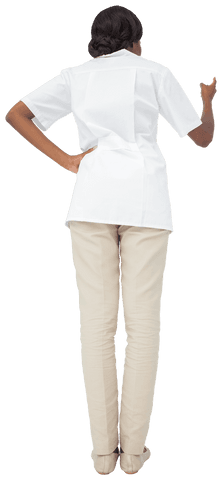Back View of African American Female Doctor on Transparent Background - Download Free Stock Videos Pikwizard.com