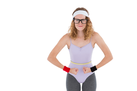 confident geeky woman in sports costume on transparent background - Download Free Stock Videos Pikwizard.com