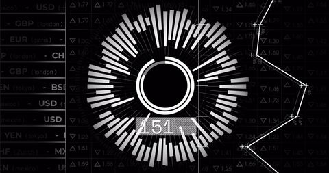 Abstract Finance Data Visualization on Black Background