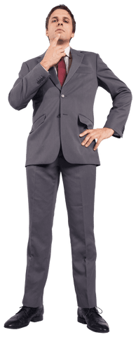 Caucasian Businessman in Stylish Suit on Transparent Background