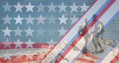 Patriotism on an Outdoor Adventure with Stars and Stripes