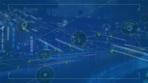 Futuristic Digital Cloud Networking Concept Over Cityscape