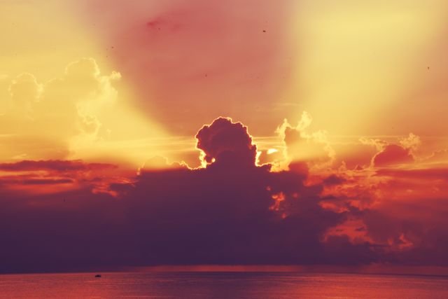 Gorgeous Sunset Clouds Over Calm Ocean - Download Free Stock Photos Pikwizard.com