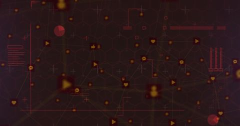 Data Processing Network with Glowing Connection Icons - Download Free Stock Images Pikwizard.com
